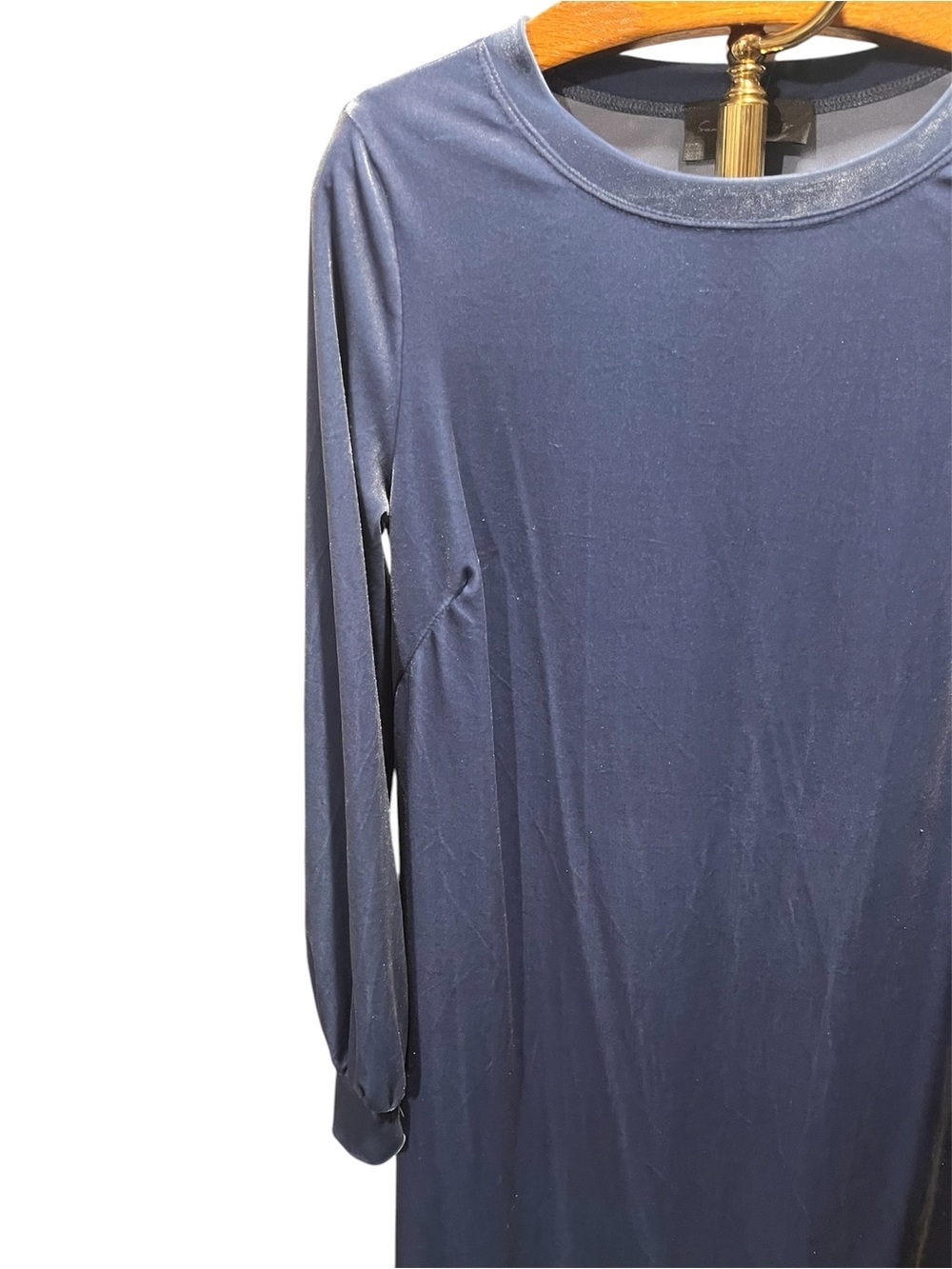NEWAnthropologie Sunday in Brooklyn Dusty Blue Velvet Long-Sleeve Shirt Dress XS - Picture 3 of 14